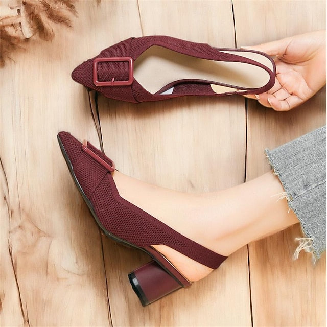 Plus Size Outdoor Flyknit Women's Shoes Heels Wedding