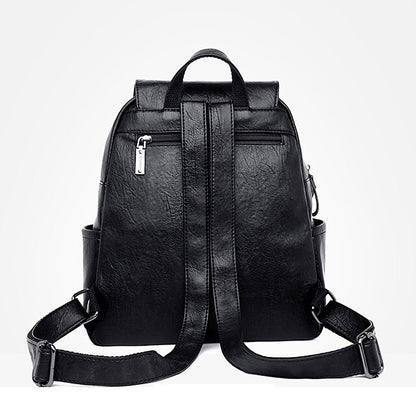 Faux Backpack Leather with Women's Burgundy Flap Closure