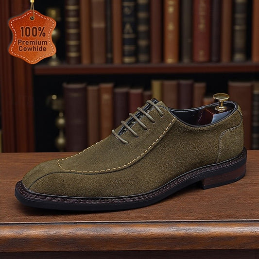 - Classic Cowhide Genuine Leather Shoes Men's Derby Suede