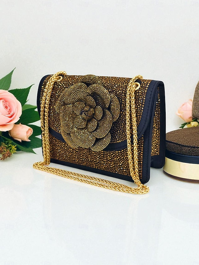 Matching Pumps Women's Gold Slingback with Rhinestone