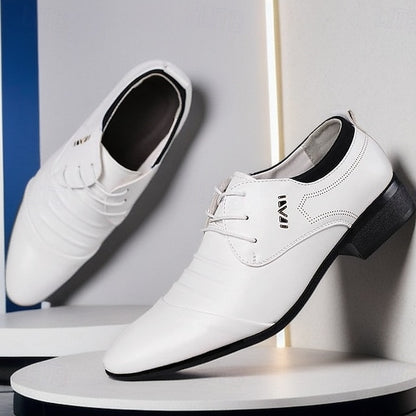Elegant for - White Lace-Up Men's Formal Shoes