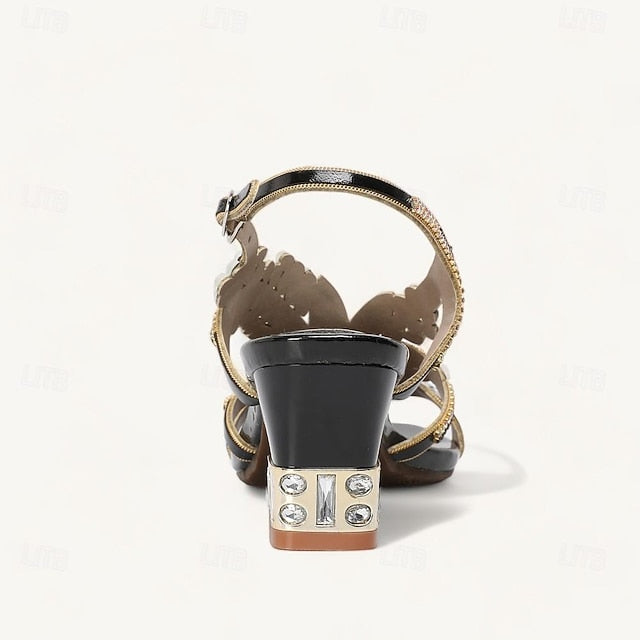 Shoes Toe Wedding Round Party Rhinestone Women's Sandals