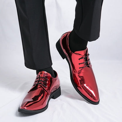 Patent Formal Green – for Men Lace-Up Shoes Leather Glossy