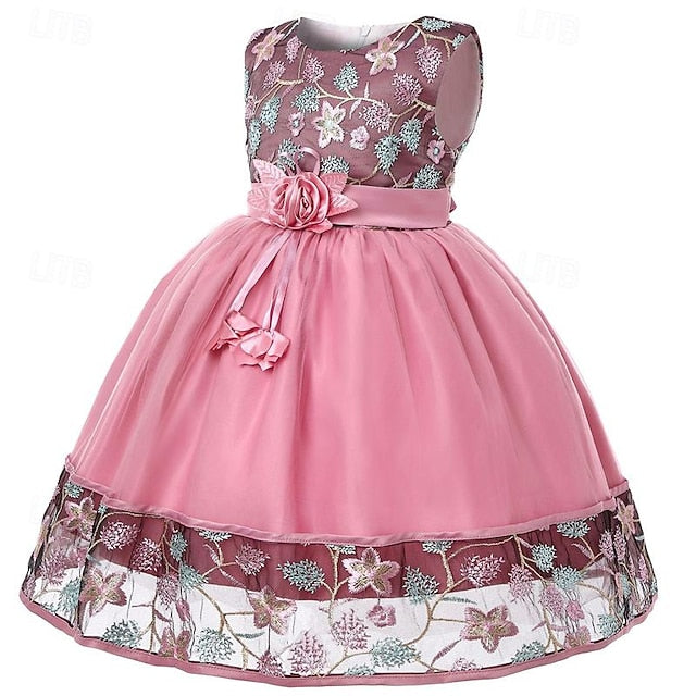 Sleeveless Girl Flower Girls' 3D Party Dress