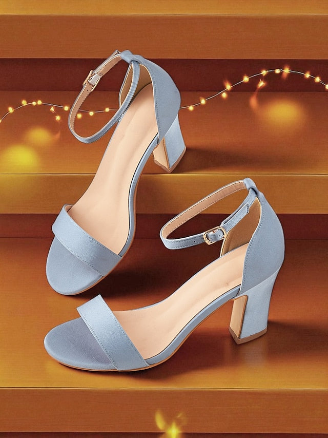 Ankle Toe Sandals Light Open - Heel Strap Women's High Blue