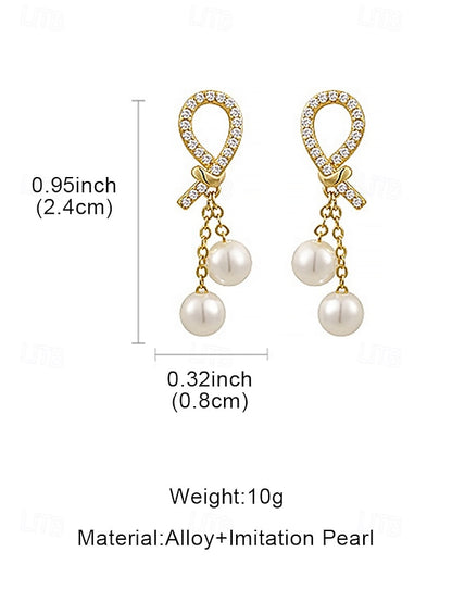 imitation rhinestone Women's teardrop pearl with earrings