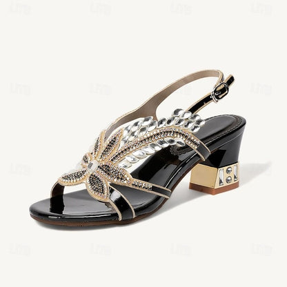 Shoes Toe Wedding Round Party Rhinestone Women's Sandals