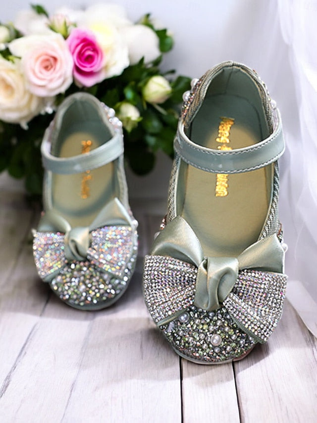 Glitter Girls' Rhinestone Shoes Jane Mary Bow – Sparkly