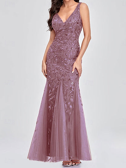 V Bride Mother Neck Party Floor the Elegant Dress of