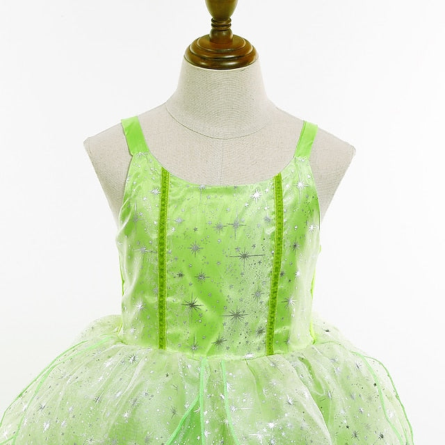 Princess Tinker Girl Dress Theme Flower Fairytale Bell Tiana