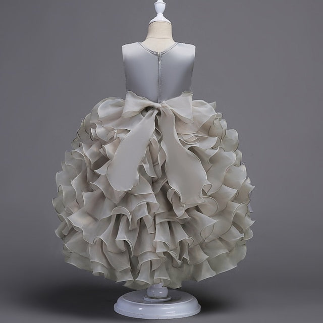 Floral Party 4-13 Dress Girls' Kids Ruffle Wedding Summer