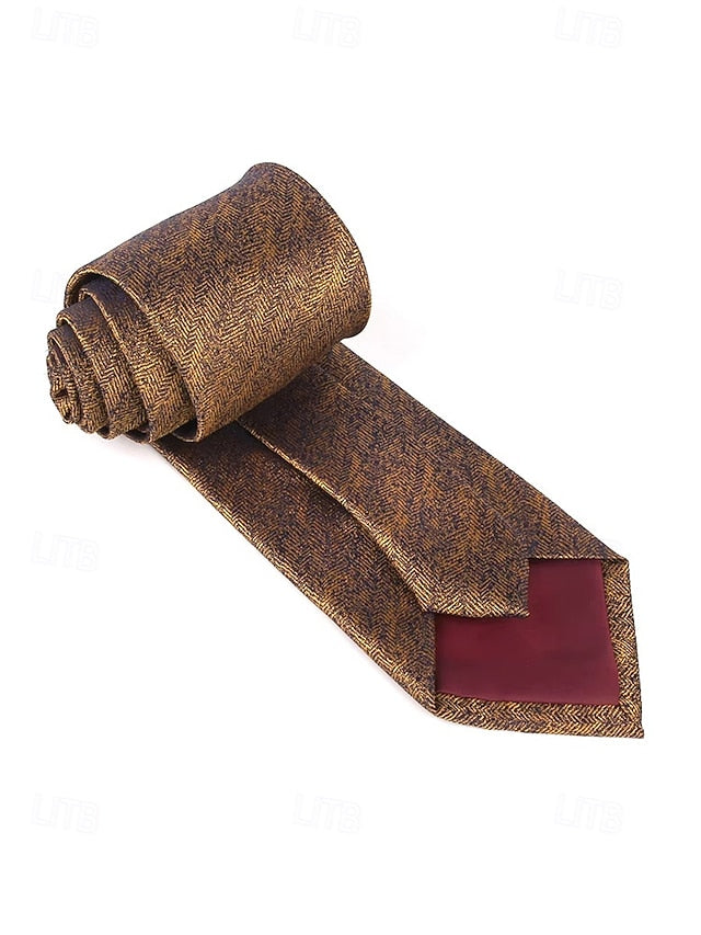 – Christmas Men's Stylish Herringbone Polyester Tie