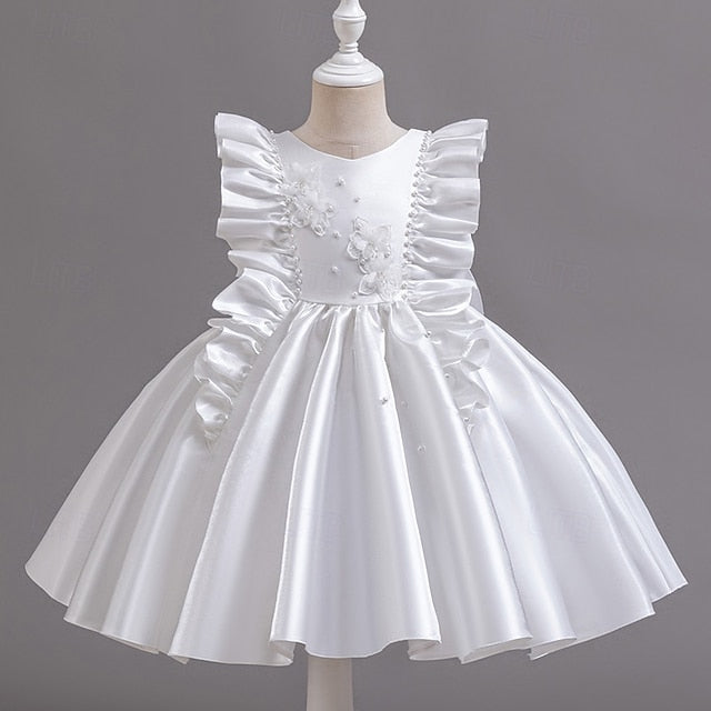 Sleeveless Dress Girls' Wedding Toddler Party Floral