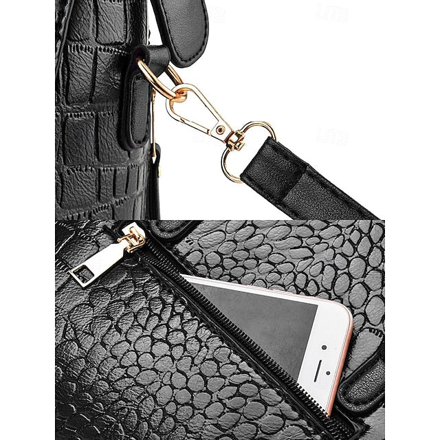 Crocodile Handbag with Women’s Leather Faux Tassel Pattern