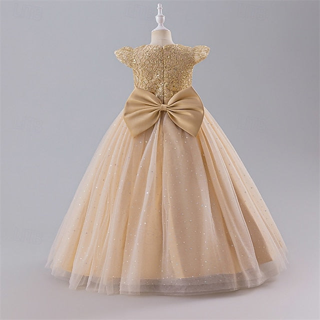 Flower Dress Color Party Kids Girls' Block Girl