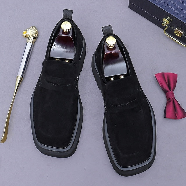 Cowhide Leather Men's Loafers Business Suede -Classic