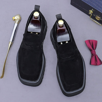 Cowhide Leather Men's Loafers Business Suede -Classic