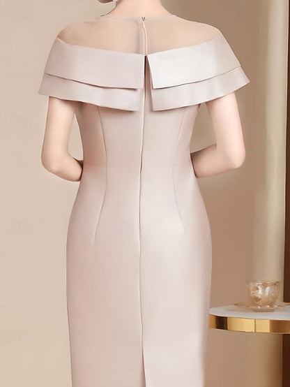 Bride Mother Simple of Vintage Crew the Tea Dress Length Elegant