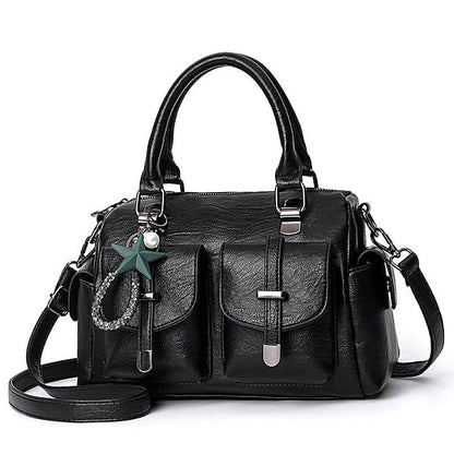 Stylish Large – Women's Blue Leather Handbag Faux