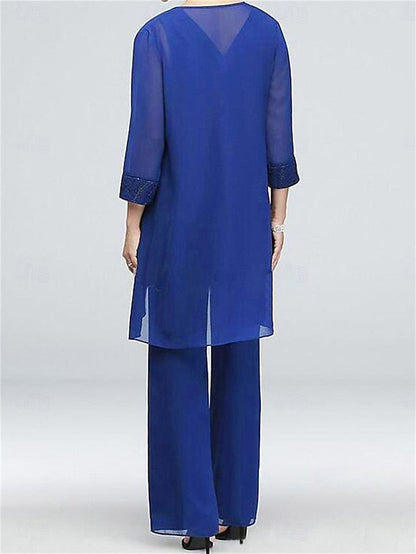 3 Elegant Neck Dress of Mother Vintage Piece Crew Bride the