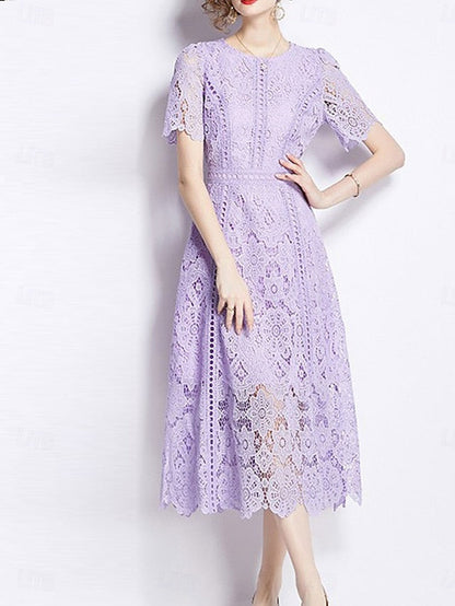 Tea the Dress Length Neck Elegant Mother Bride of Crew