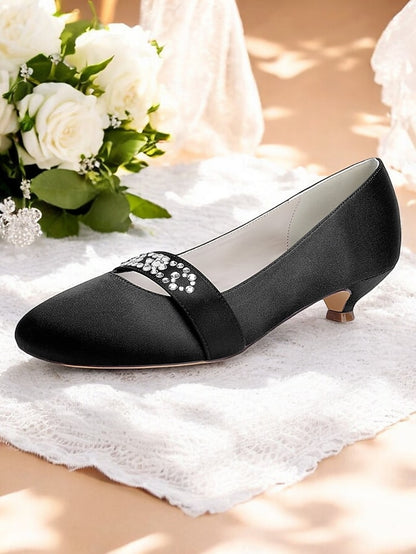 Heels Rhinestone Satin Women's Blue Kitten with