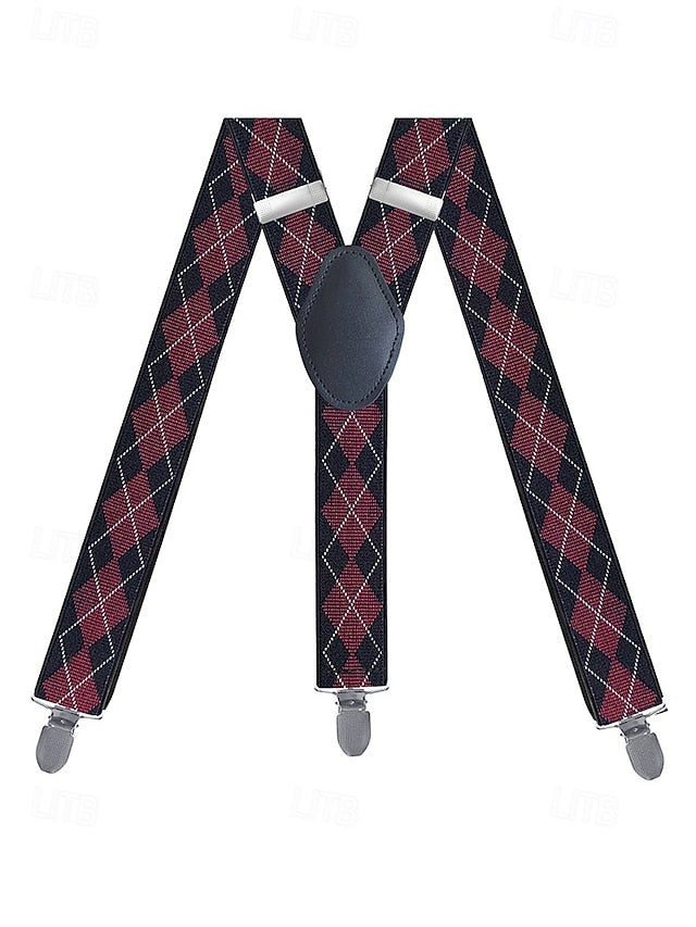 Pattern Classic Argyle Men's – Suspenders Clip-On
