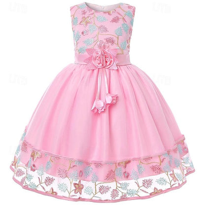 Sleeveless Girl Flower Girls' 3D Party Dress