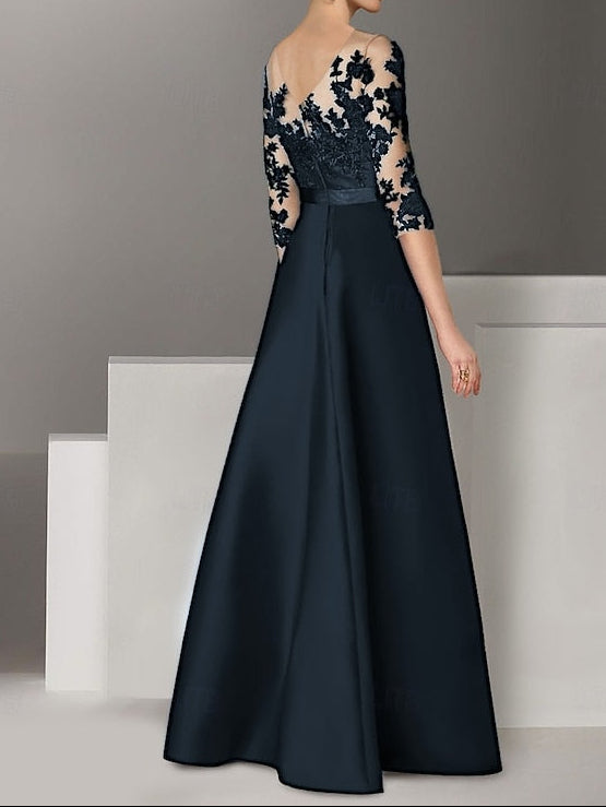 / A-Line Brush Gown Evening Elegant Wedding Sweep Dress Guest