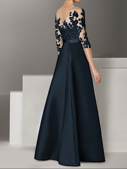 / A-Line Brush Gown Evening Elegant Wedding Sweep Dress Guest