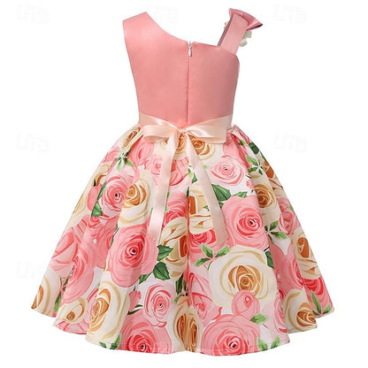 Dress 3D Girls' Sleeveless Easter Summer Party Flower