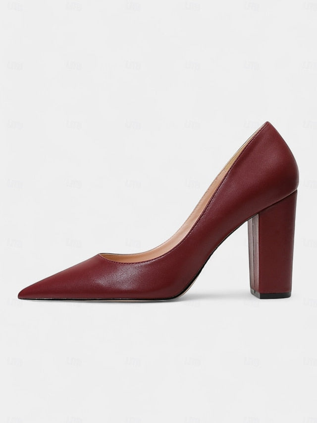 Classic Women's Pointed High Heels Heel Toe | Block Suede