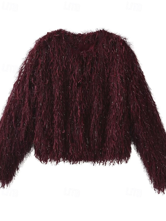 Leathers Faux Women's Fur Furs Comfortable Coat