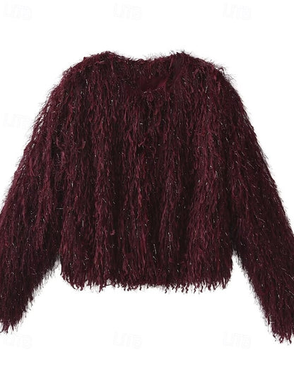 Leathers Faux Women's Fur Furs Comfortable Coat