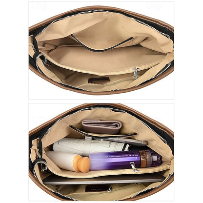 Bag Brown Hobo Leather Faux with Accents Green