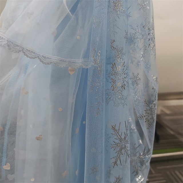 Cloak Cosplay Flower Frozen Girl Elsa Dress Princess