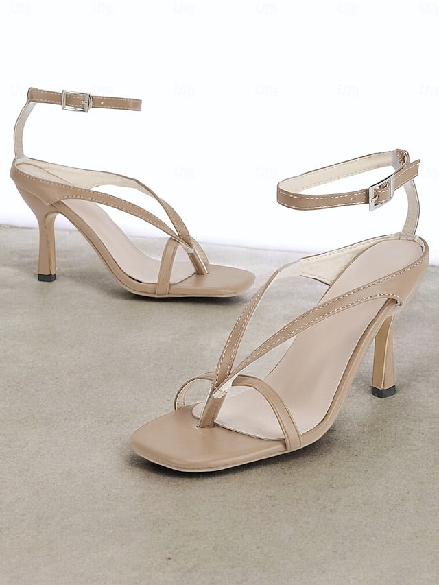Stiletto White Women's Elegant Sandals – Strappy