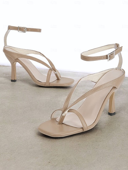Stiletto White Women's Elegant Sandals – Strappy