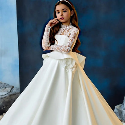 Color First Dress Girls' Communion Solid Kids Party
