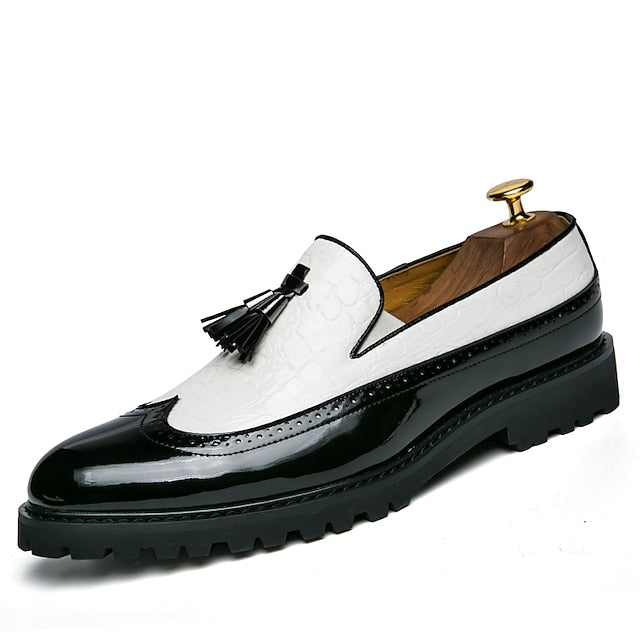 Pattern Stylish - and Men's Black Red Crocodile Loafers