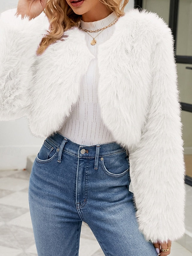 Winter Comfortable Faux Fur Furs Warm Women's Coat