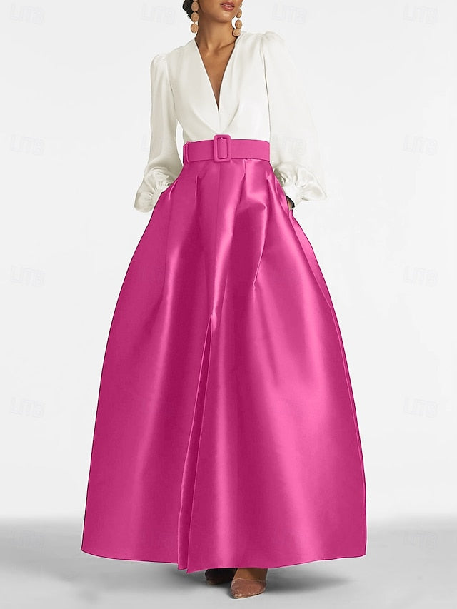 Dress Floor Split Gown A-Line Formal Guest Evening High Wedding