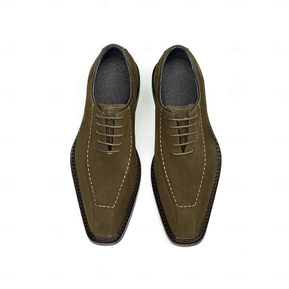 - Classic Cowhide Genuine Leather Shoes Men's Derby Suede