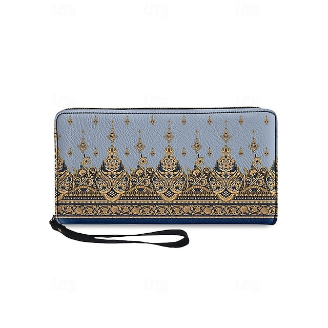 Wristlet – Floral Printed Bohemian Wallet Vintage Leather