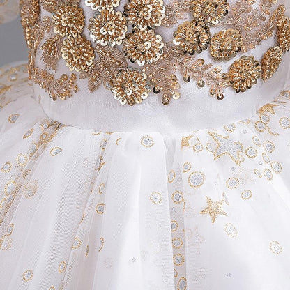 Dress Flower Floral Girls' Party Sequin Girl Kids