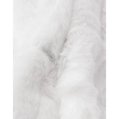 Coat Black Long Jacket Faux Sherpa Fur Women's White