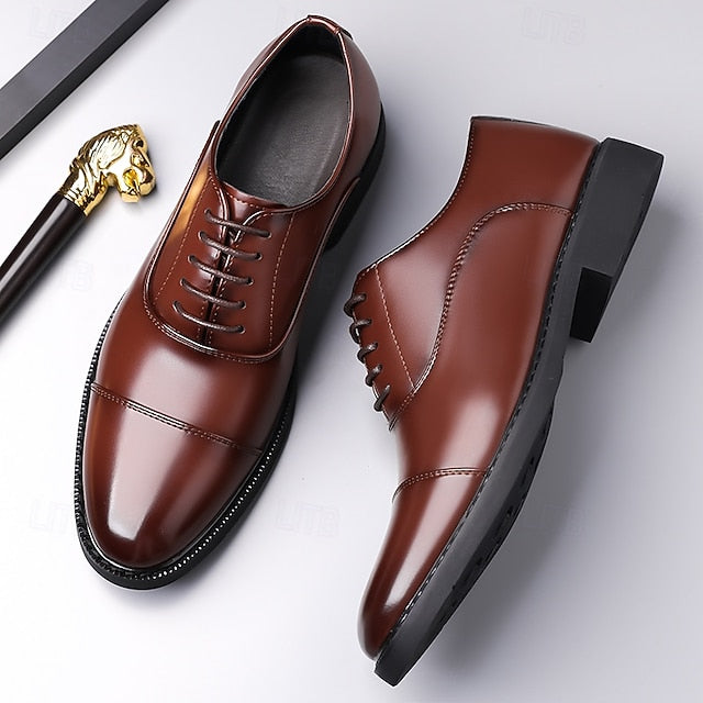 Cap-Toe Brown Classic Men's Oxford Shoes Design –
