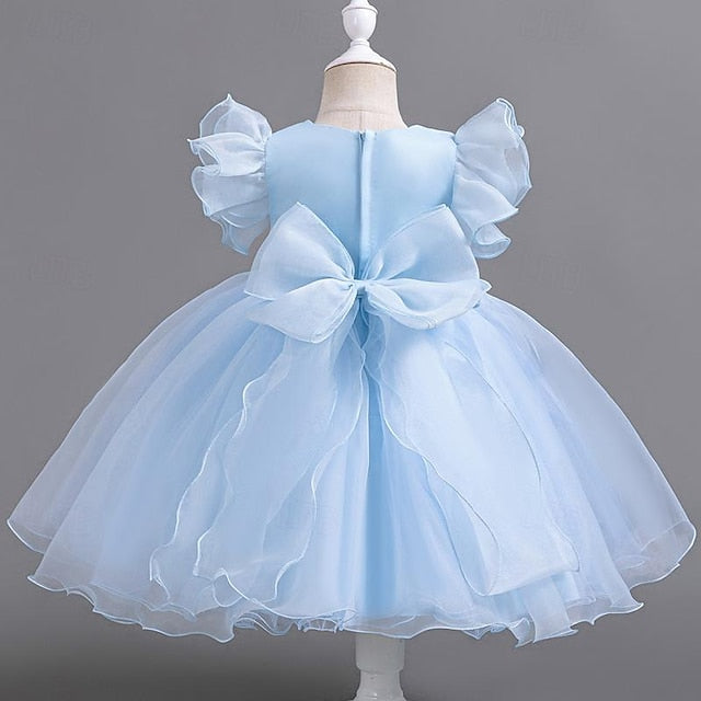 Girls' Party Sleeveless Dress Sequin Floral Wedding Kids