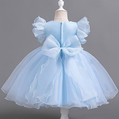 Girls' Party Sleeveless Dress Sequin Floral Wedding Kids