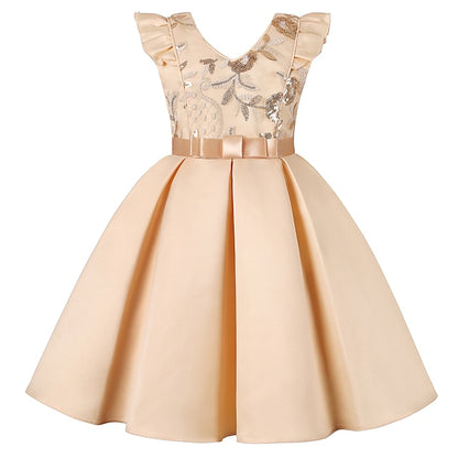 Color Kids Party Dress Sleeveless Solid Formal Girls'
